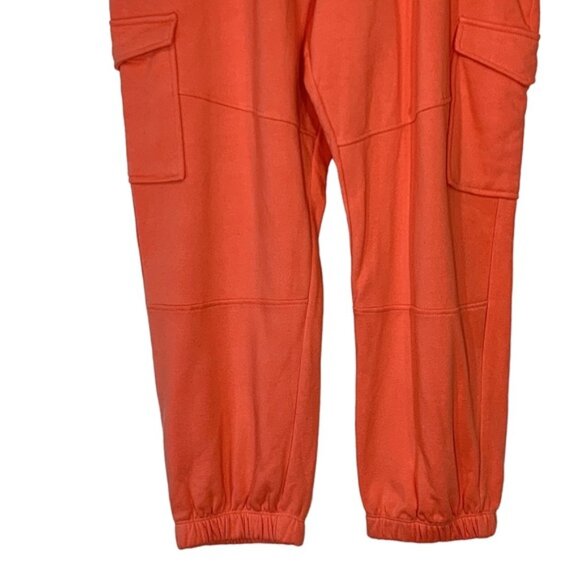 BP. Plus Size Tie Waist Cargo Sweatpants  in Coral Camelia - Picture 4 of 10